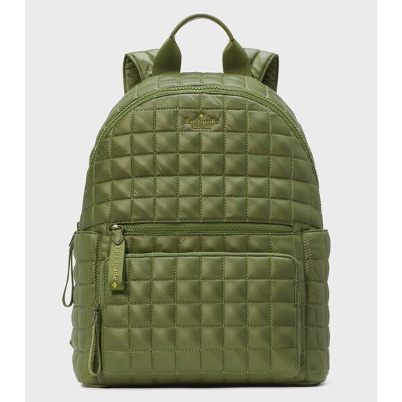 New Kate Spade Camden Quilted Large Backpack Kelp Forest - Picture 1 of 5
